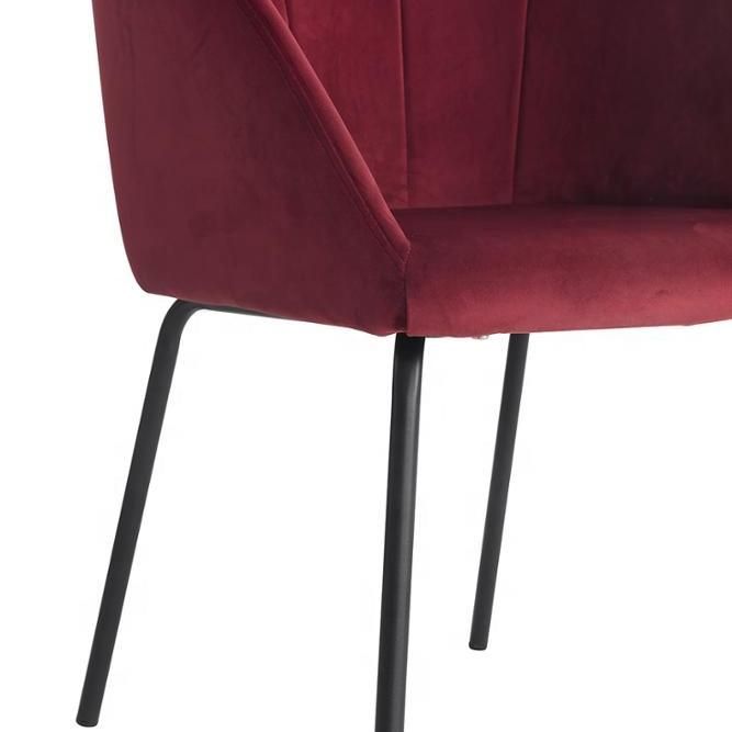 Hot Selling Modern Style Comfortable Luxury Velvet Metal Legs Live Room Dining Chair