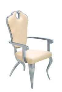 Wedding and Event Upholstered Metal Dining Chair with Arm