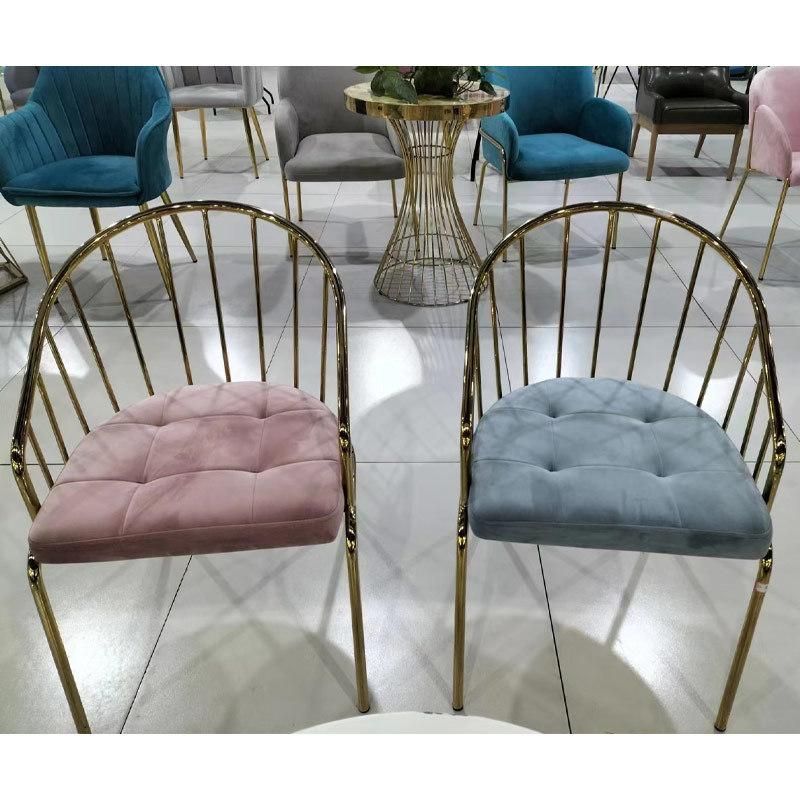 Home Furniture Factory Hot Sale Metal Dining Room Chairs Modern Velvet Dining Chair