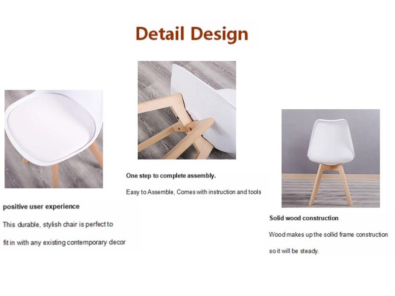 PP Chair with PU Cushion and Wooden Legs
