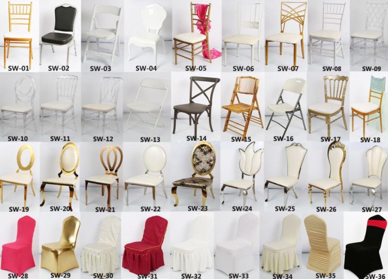 Wholesale White Metal Stacking Wedding Chairs with PU Leather