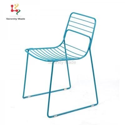 Cafe Furniture Stackable Outdoor Wire Metal Cafe Dining Chairs