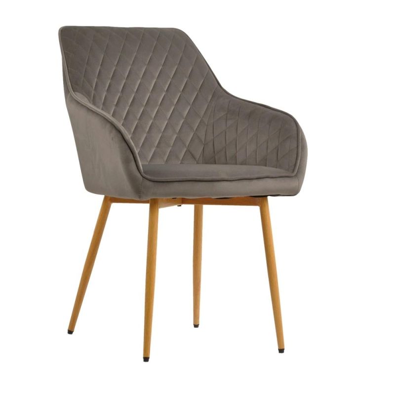 Luxury Senior Style Velvet Comfortable Dining Chair with Metal Legs