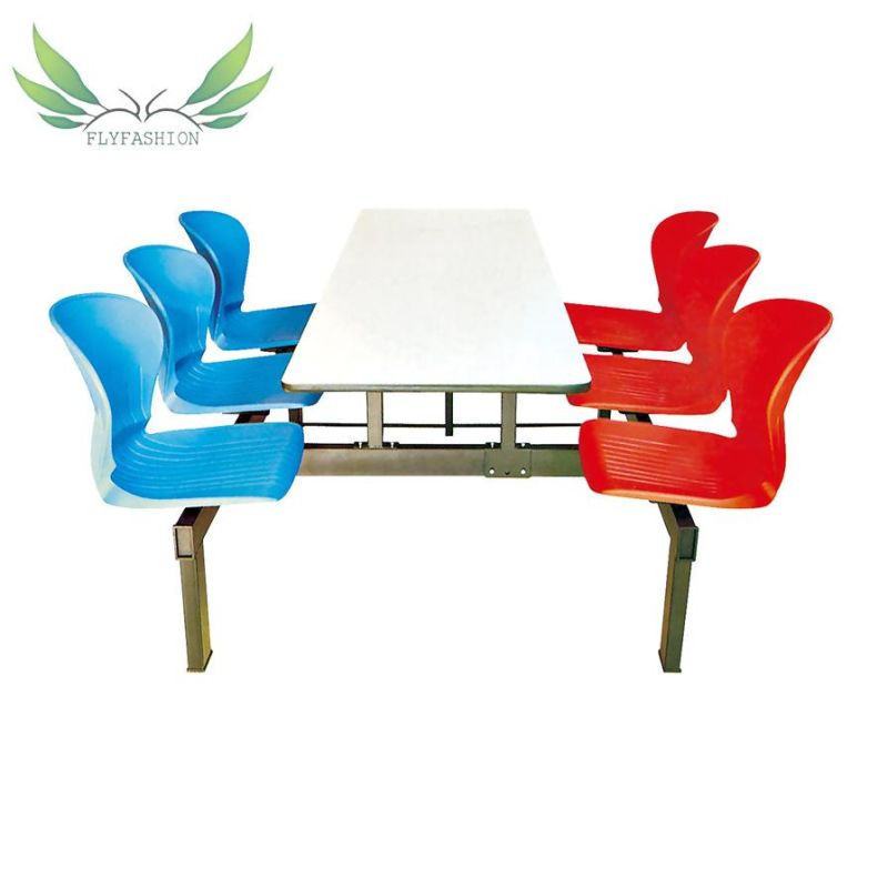 4 Student Dining Desk and Chair Set School Canteen