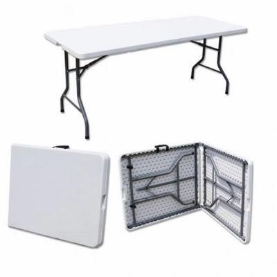 High Quality Hot Sale Plasti White Rectangular Folding Table Outdoor