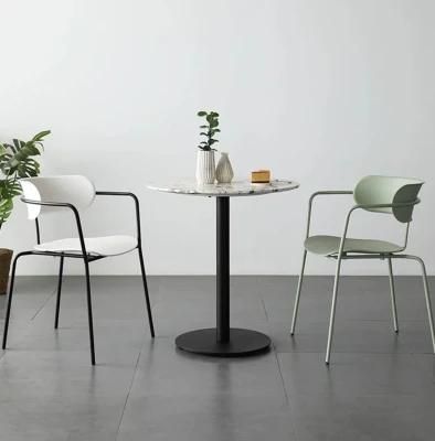 Fashion Coffee Garden Metal Dining Chair with Backrest