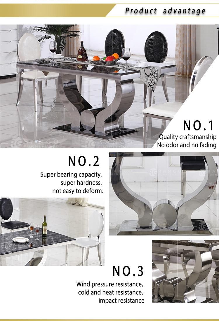 Gold 10 Seater Marble Dining Table Dinette Sets Dining Table and 10 Chairs