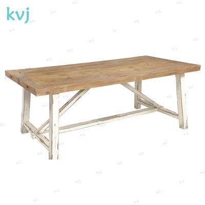 Kvj-7205 French Reclaimed Solid Wood Rectangle Dining Table
