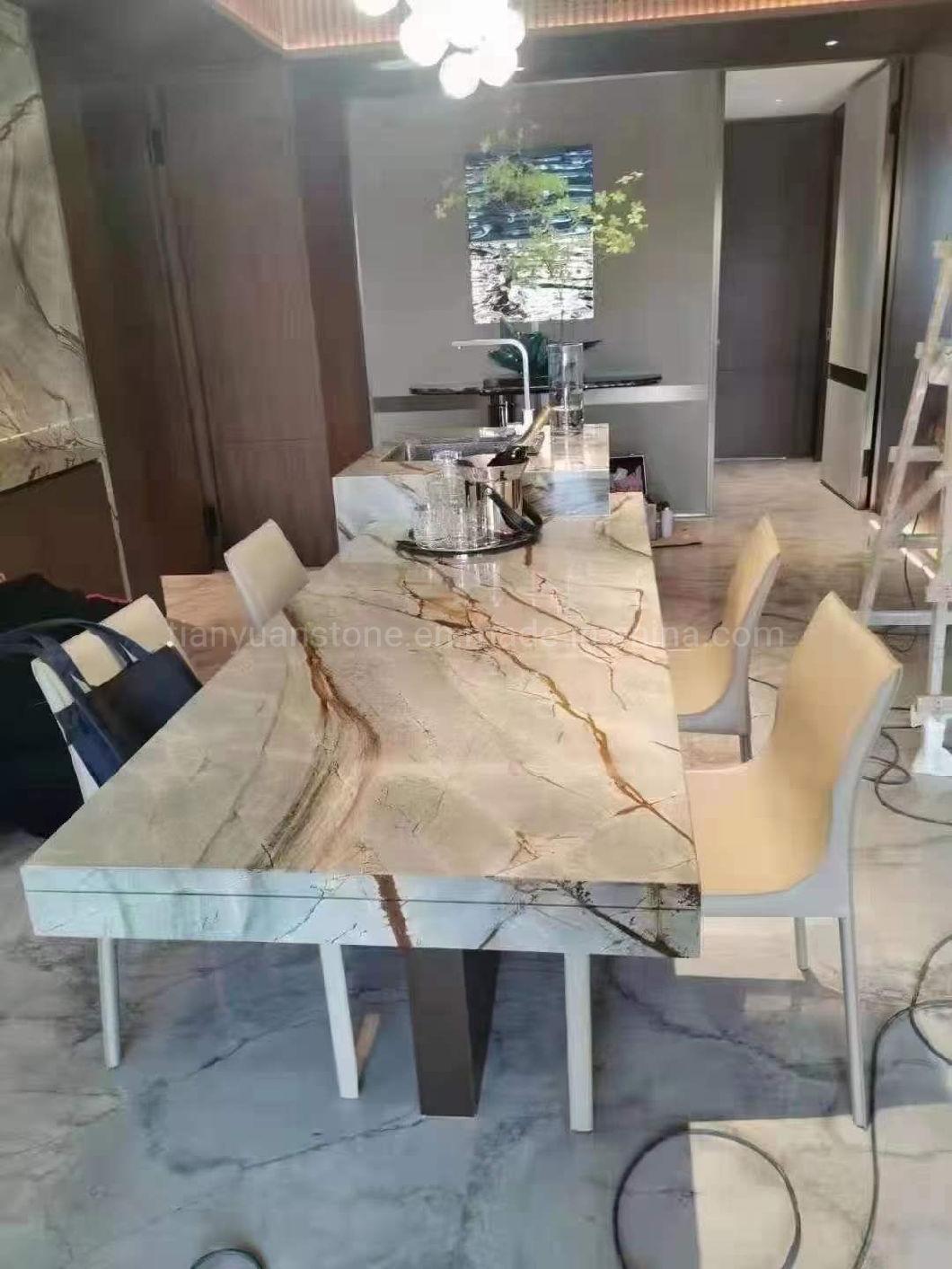 Designs Romania Impress Stone Rectangle Marble Top Dining Table in China