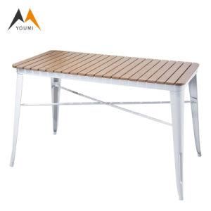 Commercial Modern Metal White Outdoor Restaurant Tables and Chairs Set