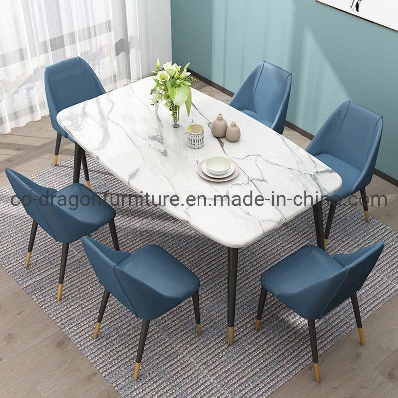 Colorful Metal Legs PU Leather Coffee Dining Chair Sets Furniture