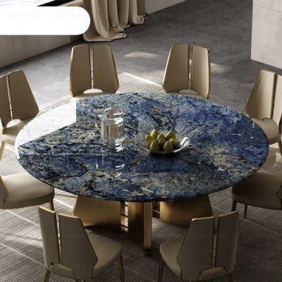 Luxury Round Modern Furniture Marble Dinning Table Set with 6 Chair