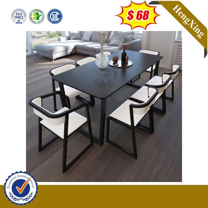 Modern Wooden Top Metal Leg Home Living Room Restaurant Furniture Outdoor Chair Set Dining Table