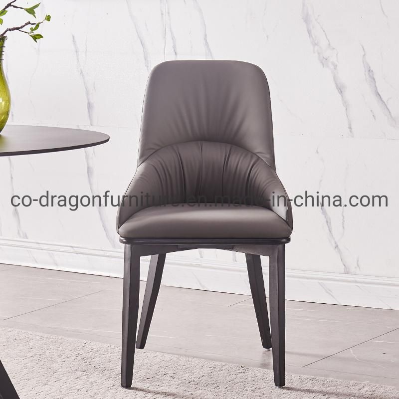 Wooden Legs PU Leather Dining Chair for Home Furniture