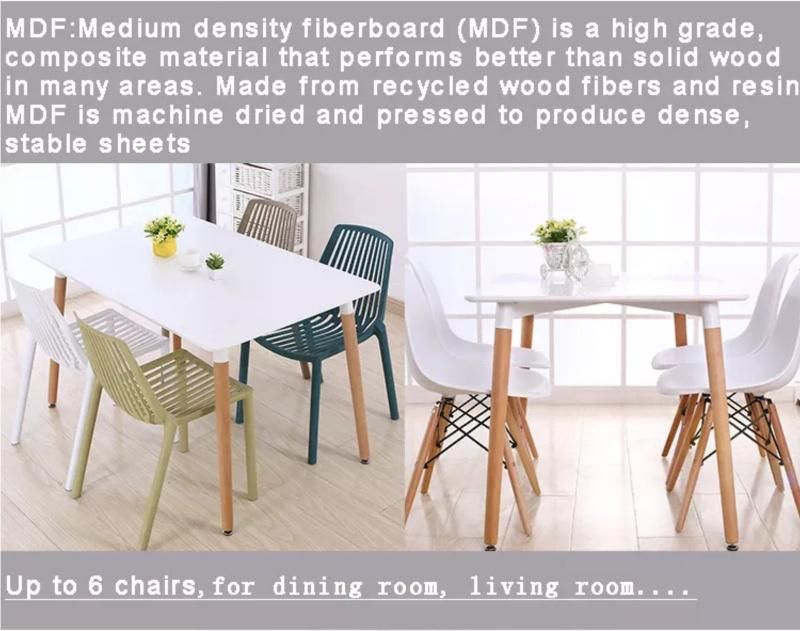 Nordic Simple Home Furniture Modern Kitchen MDF Comedores 4 Sillas Wood Dining Table with Chairs