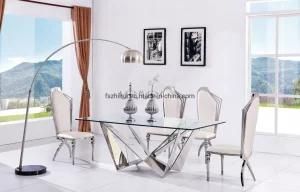 Hotel Furniture of Stainless Steel Material Glass Top
