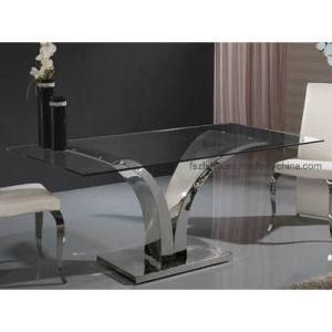 Dining Table Set Glass and Stainless Steel