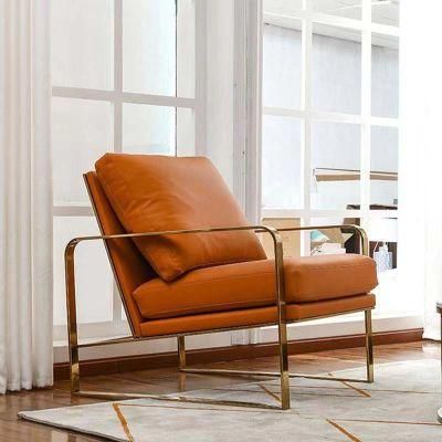 Furniture Factory Hotel Fashion Reception Room Single Leather Sofa Chair