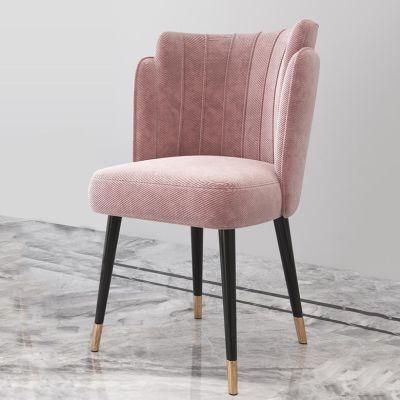 Modern Italian Velvet Metal Dressing Dining Chairs for Home Furniture