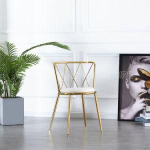Noble Velvet Cushion, Breathable Backrest, Golden Leg Restaurant Outdoor Dining Chair