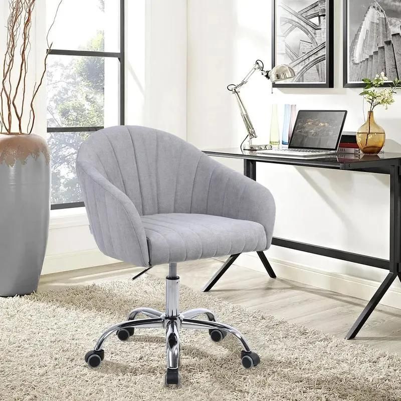 Home Office Chair Velvet Modern Desk Chair Upholstered Swivel Rolling Office Dining Chair