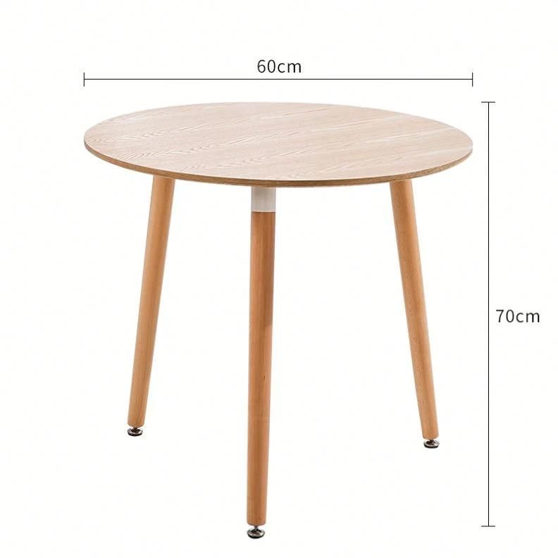 Cheap Price High Quality Coffee Round Dining Tea Table with Wood Legs