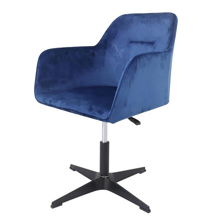 Nordic Deluxe Velvet Adjustable Height Swivel Back Armrest Bar Chair