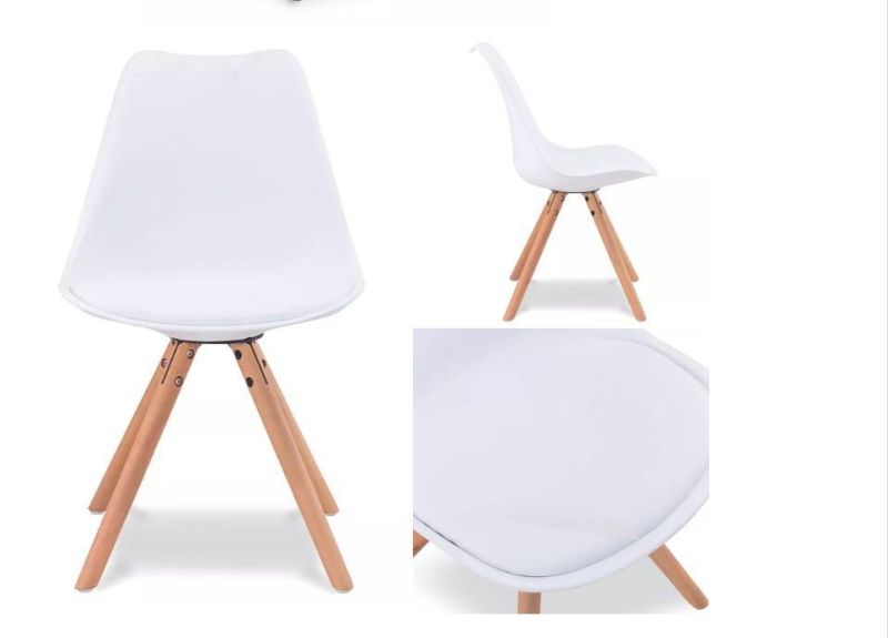 Made in China Wooden Legs Kitchen Dining Cushioned Plastic Chairs