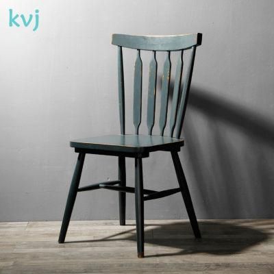 Kvj-7010g Antique French Industrial Solid Wood Windsor Dining Chair