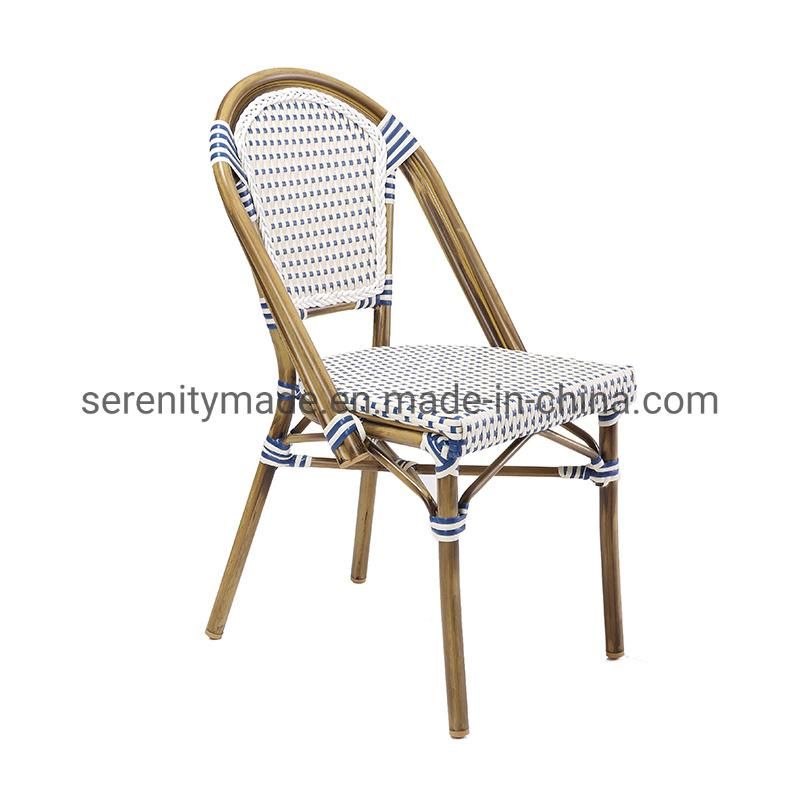 Wooden Frame PE Rattan Seat and Back Dining Chairs for Restaurant