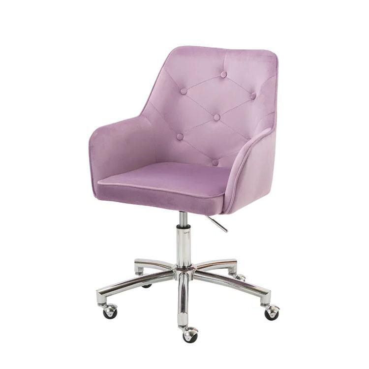 Comfortable Upholstered Velvet Task Desk Executive Office Chair Swivel Computer Office Chair for Sale