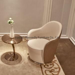 Hotel Furniture Saloon Reception Chair Coffee Table and Leather Chair