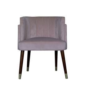 Pink Velvet Legs Knock Down Fabric Arm Chairs