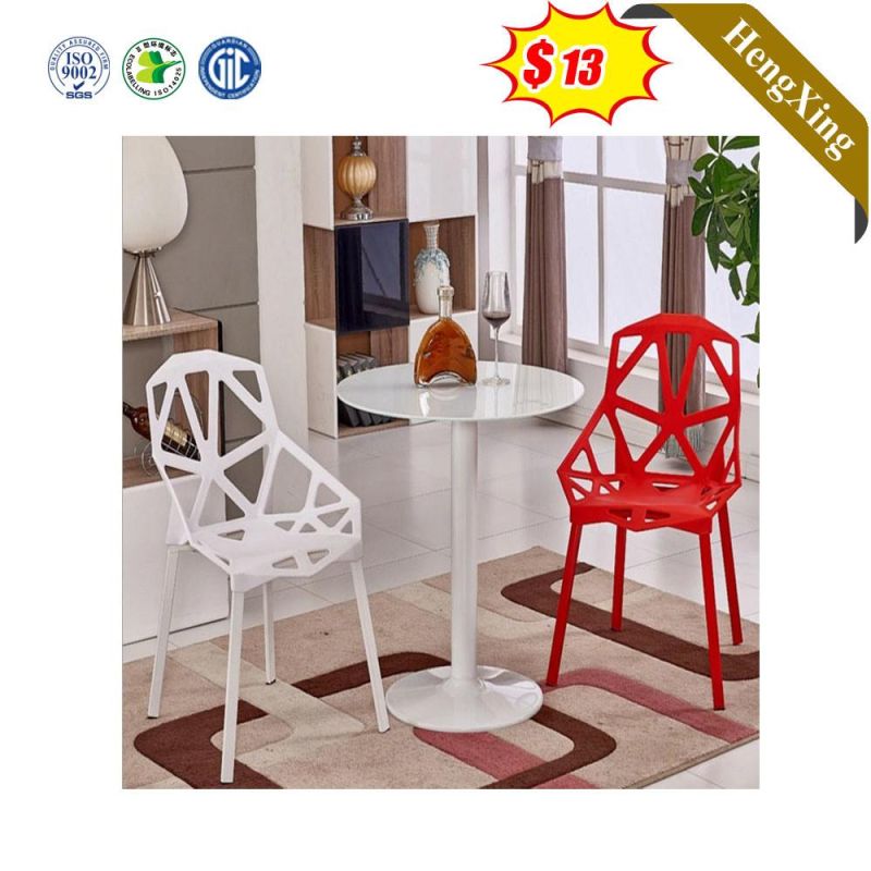 Nordic Custom Geometric Hollowing Home Garden Outdoor Furniture Leisure Plastic Banquet Dining Restaurant Chair