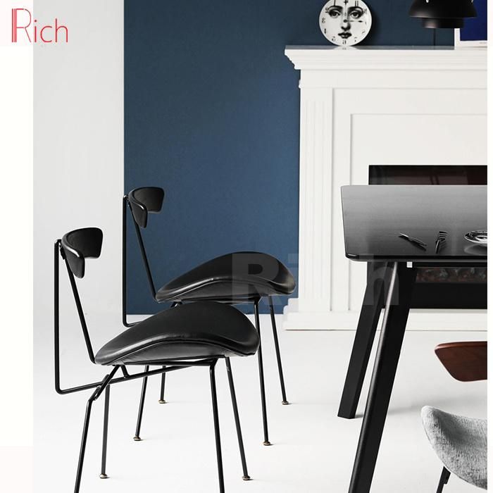 Restaurant Dining Room Furniture Metal Frame PU Cushion Dining Chair