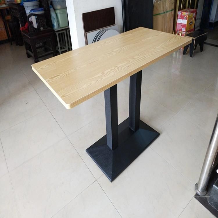 Western Restaurant Cafe Metal Base MDF Rectangular Table