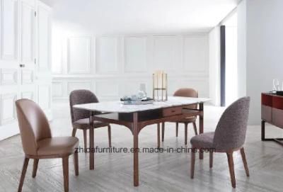 Solid Wood marble Top Dining Table with Modern Style