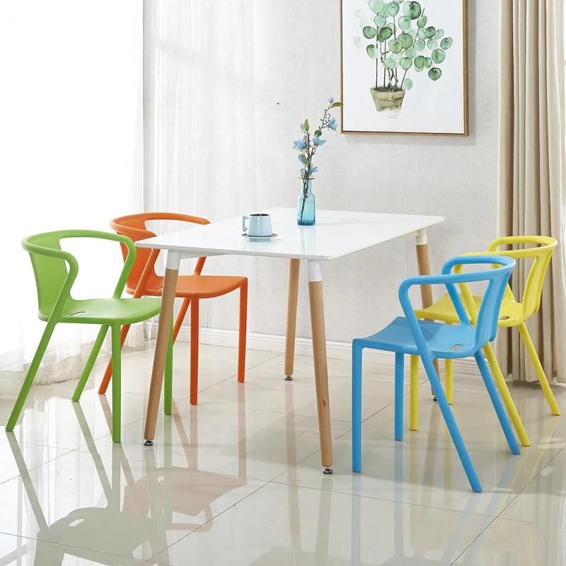 Commercial National Outdoor Stackable PP Plastic Chairs Dining Armchair