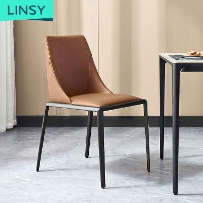 Linsy Upholstered Leather Dining Chair Vintage Leather Restaurant Chairs Ls808s2