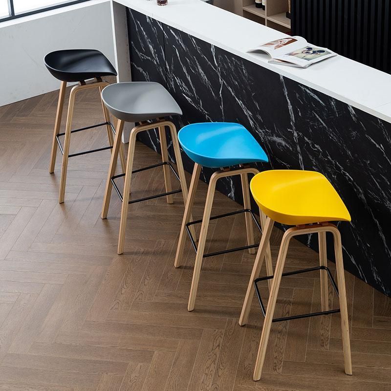 Nordic Dining Bar Chairs Colorful Plastic Counter Height Chair Modern Bar Stool High Chair for Bar Table