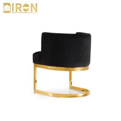 Factory Supply High Quality Velvet Stainless Steel Frame Dining Chair