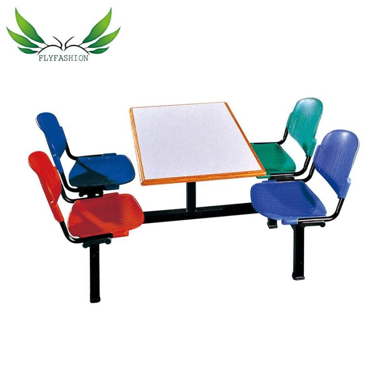 4 Student Dining Desk and Chair Set School Canteen