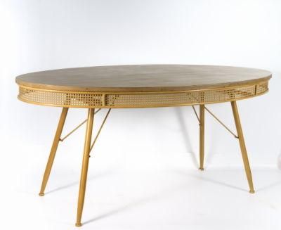 Supplying Home Furniture for Dining Table Made of Metal Rattan Made in China