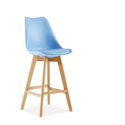 Commercial Bar Furniture Wooden Legs Upholstered High Bar Stool Chairs