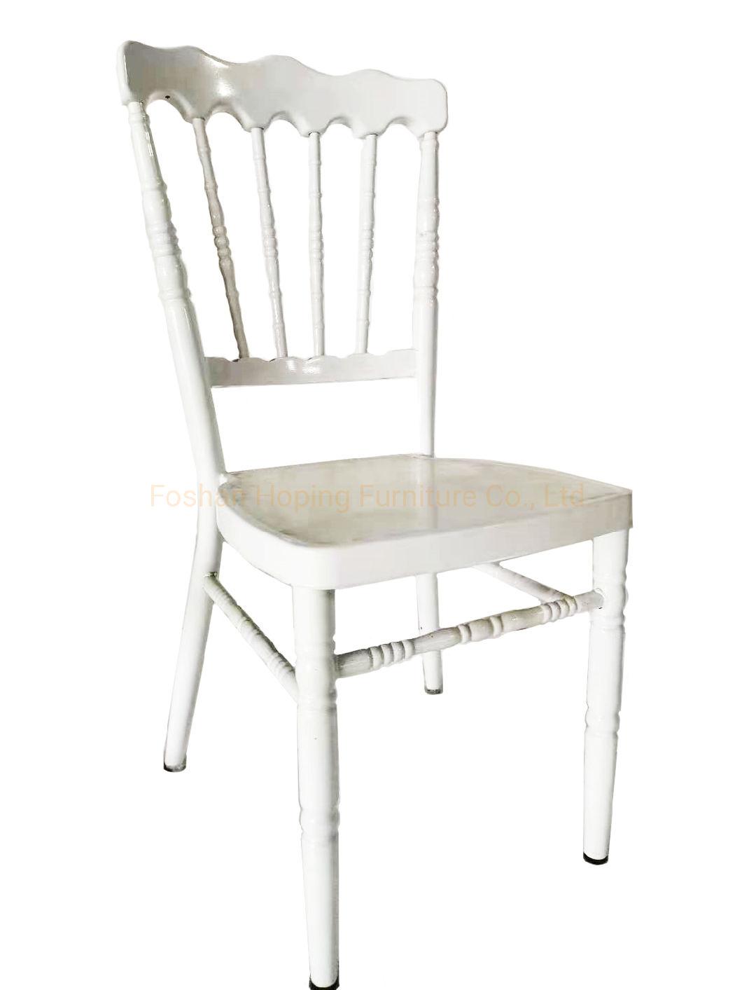Luxury Event Furniture Royal Crown for Event Wedding Use Resin PC Iron Aluminum Metal Clear Silla Tiffany Transparent White Gold Chiavari Napoleon Chair