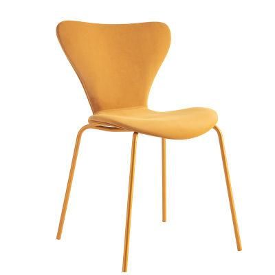 New Modern Fabric Upholstered Metal Dining Chair