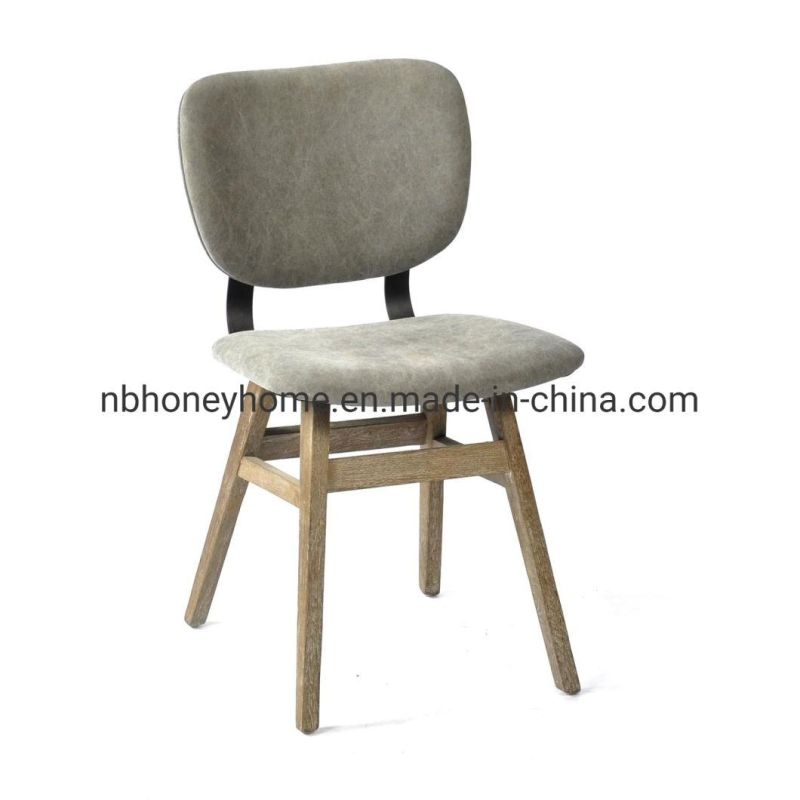 Simple Natural Oak Frame Industrial Home Furniture Industrial Iron Dining Chair