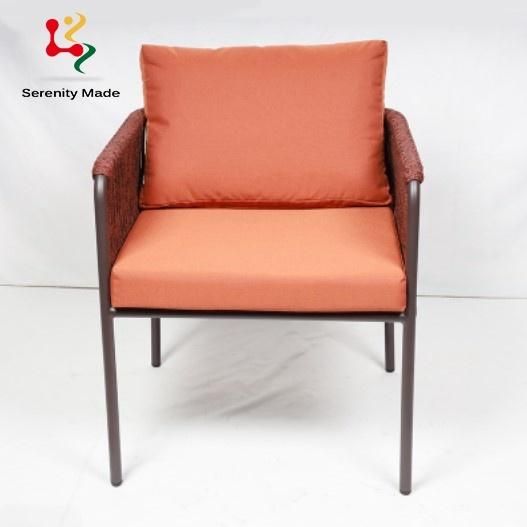 2022 Nordic Furniture Aluminum Stackable Outdoor Dining Chair for Restaurant Cafe Hotel Leisure Patio Armchair