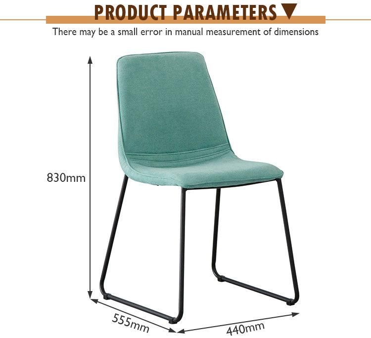 Multiple Color Modern Style Nordic Dining Rooms Sillas Metal Leg Upholstery Fabric Chair