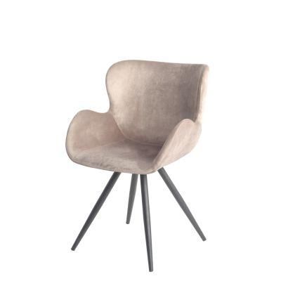 Hotel Coffee Fabric Surface Metal Legs Dining Chair